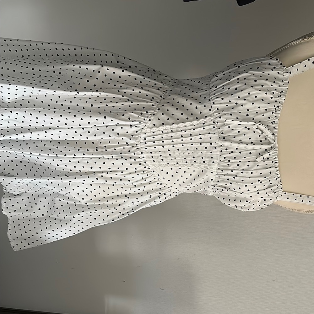 Altar'd State White Dress with Black Dots